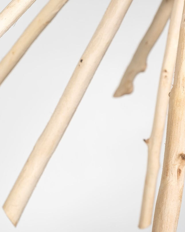 Wood And Metal Starburst Six Bulb Hanging Light