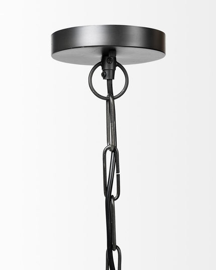 Black Lantern Metal Dimmable Ceiling Light With Black Shades