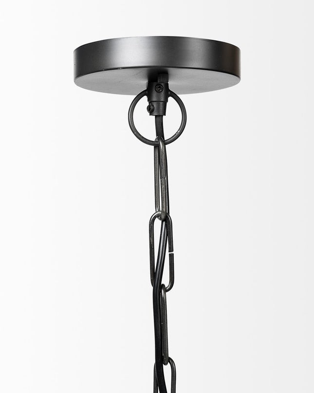Black Lantern Metal Dimmable Ceiling Light With Black Shades