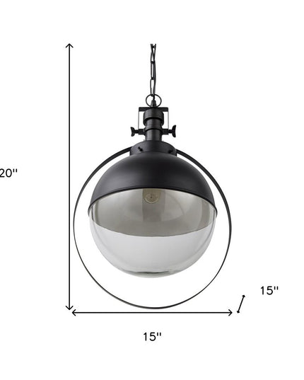 Black Metal Sphere Pendant Hanging Light