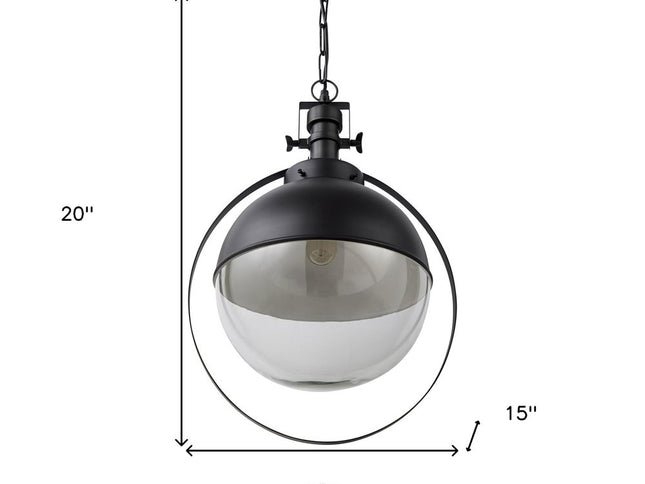 Black Metal Sphere Pendant Hanging Light