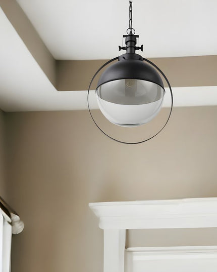 Black Metal Sphere Pendant Hanging Light