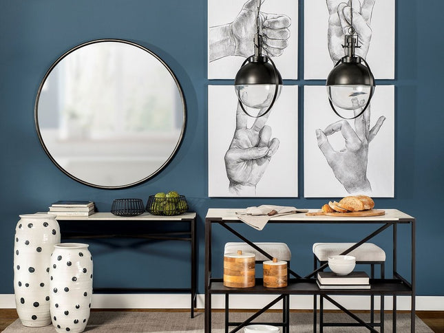 Black Metal Sphere Pendant Hanging Light