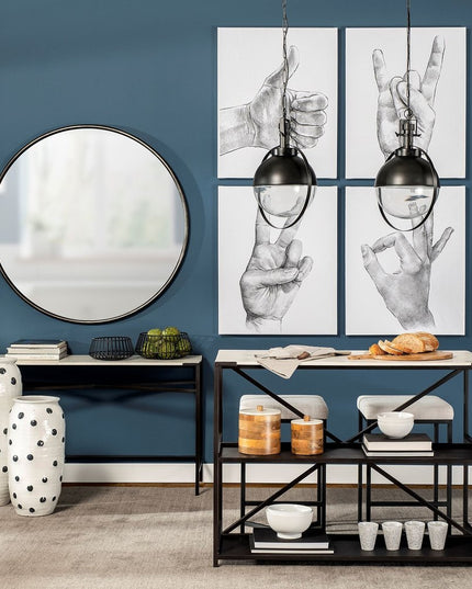 Black Metal Sphere Pendant Hanging Light