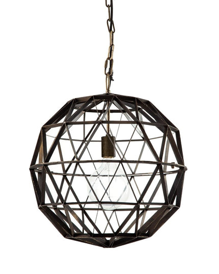 Black Metal Geometric Globe Hanging Light