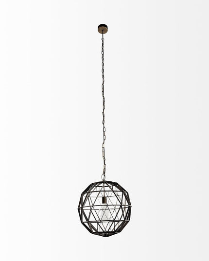 Black Metal Geometric Globe Hanging Light