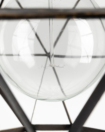 Black Metal Geometric Globe Hanging Light