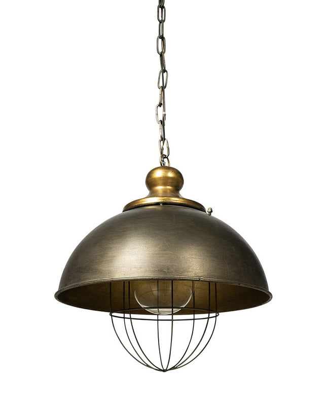 Rustic Gold Ton Metal Dome Hanging Light