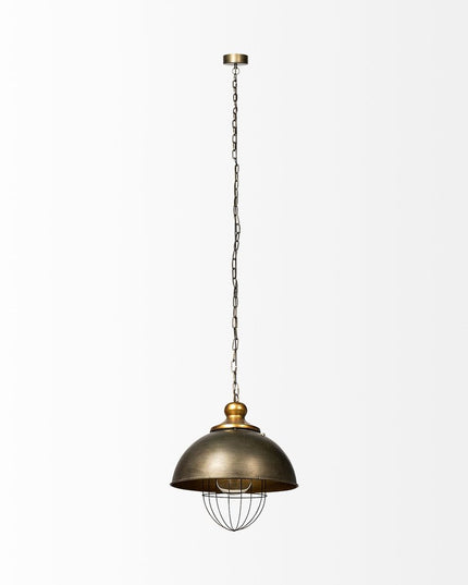 Rustic Gold Ton Metal Dome Hanging Light