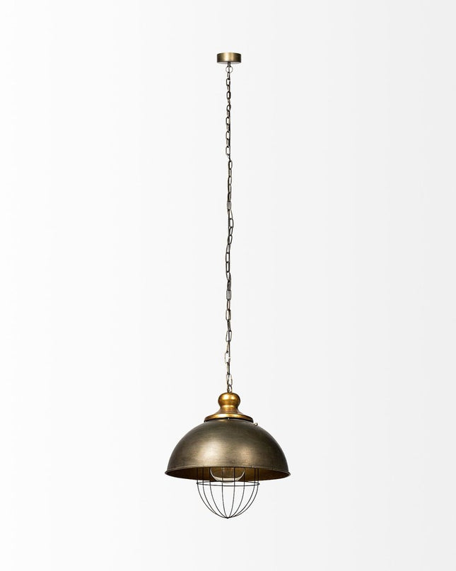 Rustic Gold Ton Metal Dome Hanging Light