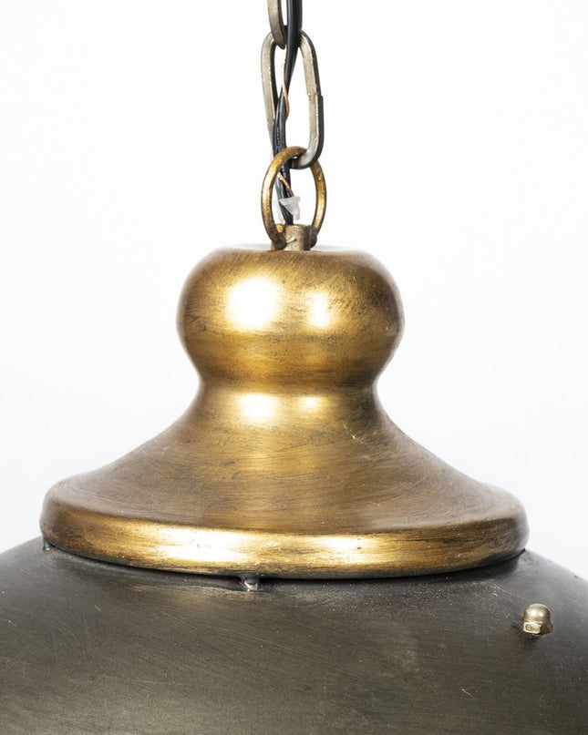 Rustic Gold Ton Metal Dome Hanging Light