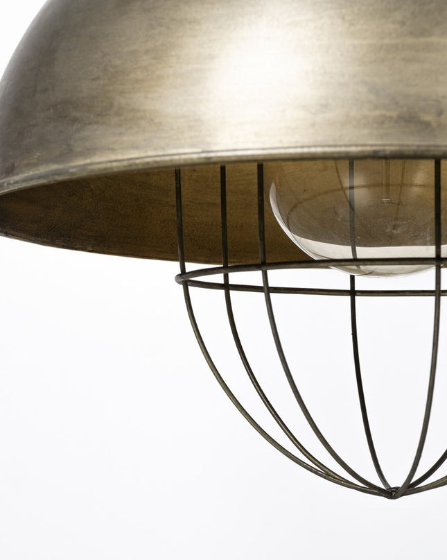 Rustic Gold Ton Metal Dome Hanging Light