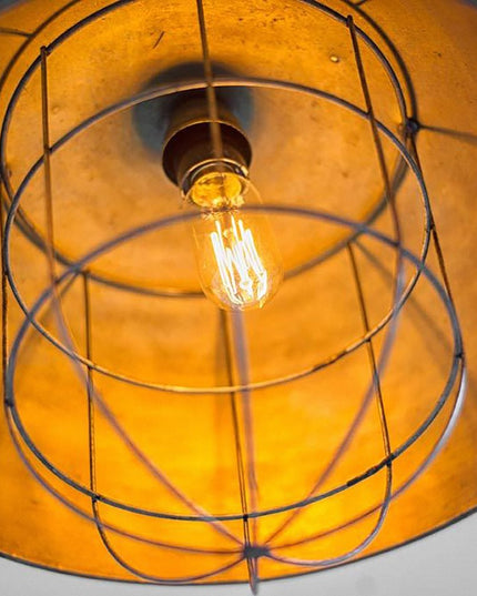 Rustic Gold Ton Metal Dome Hanging Light