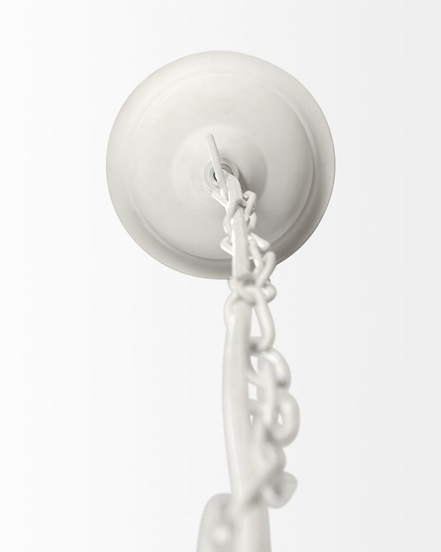 Whitewash Beaded Ball Hanging Light