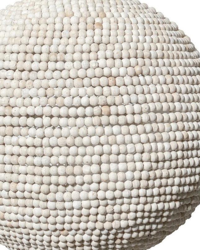 Whitewash Beaded Ball Hanging Light