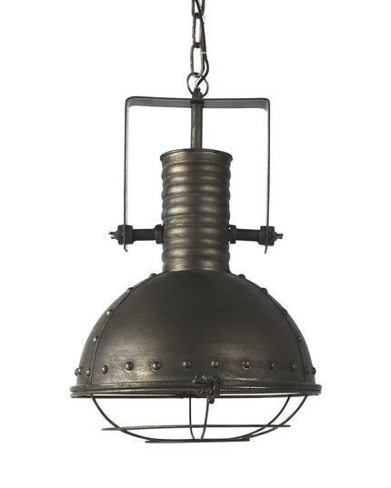 Industrial Caged Black Metal Hanging Light