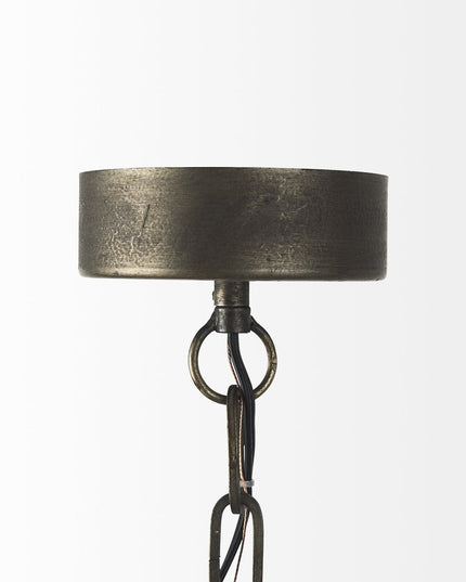 Industrial Caged Black Metal Hanging Light