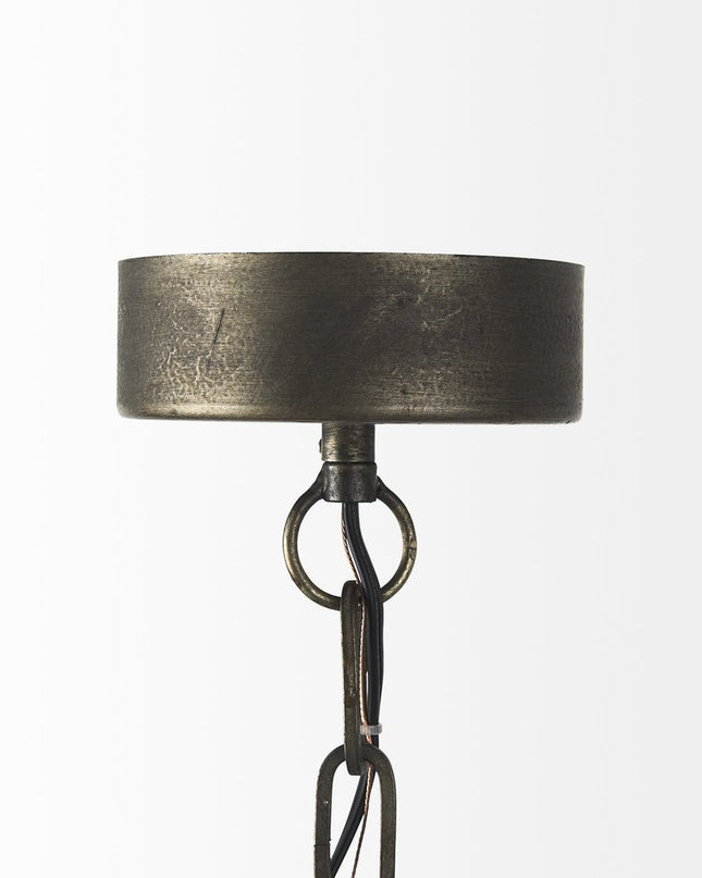 Industrial Caged Black Metal Hanging Light