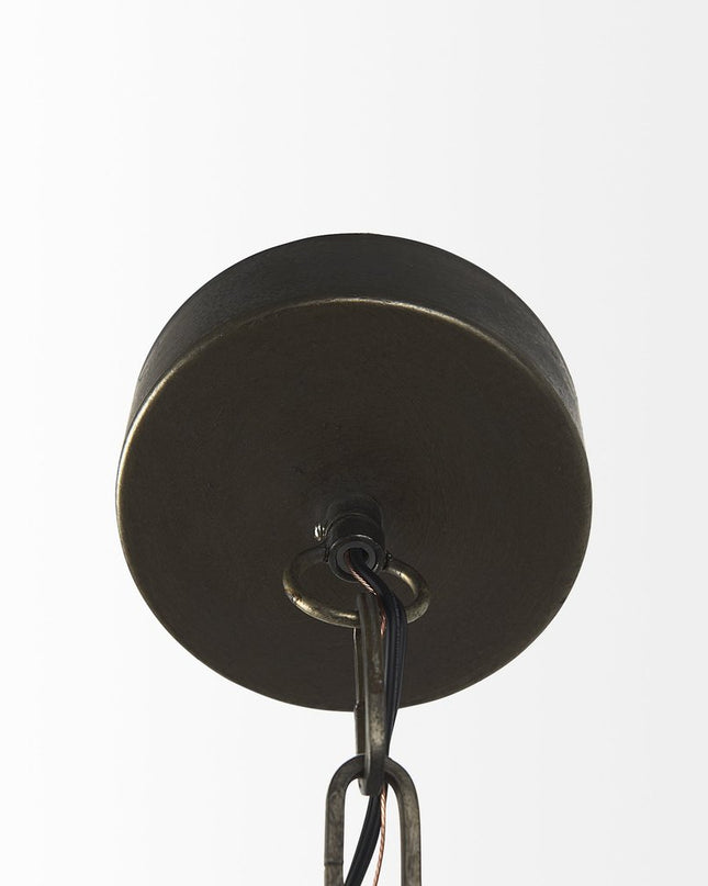 Industrial Caged Black Metal Hanging Light