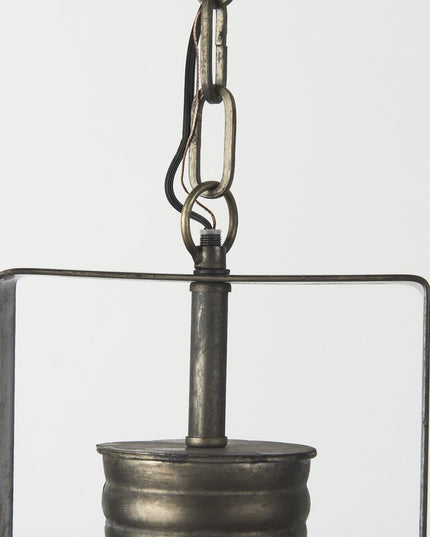 Industrial Caged Black Metal Hanging Light