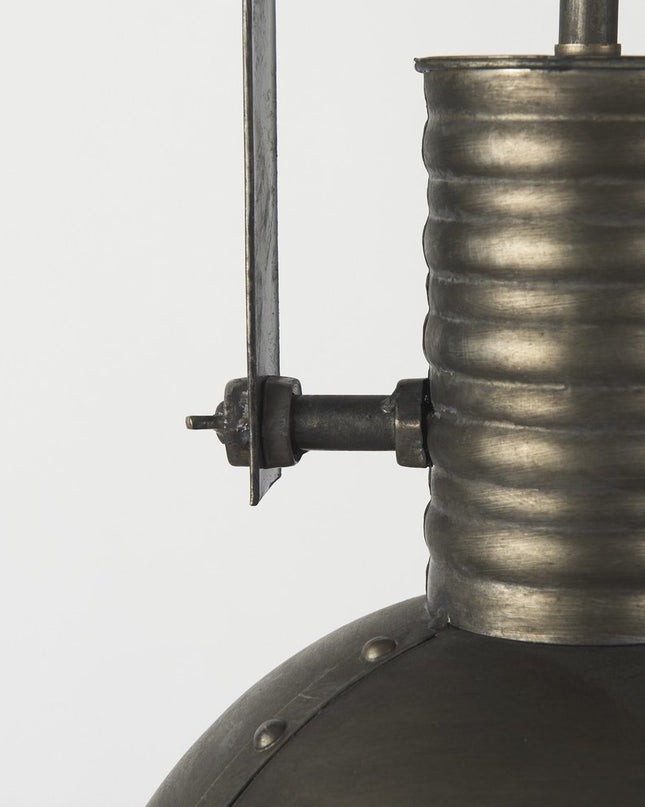 Industrial Caged Black Metal Hanging Light