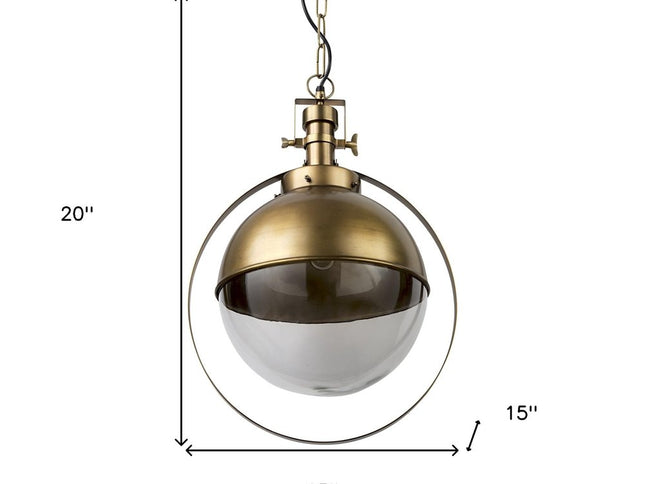Gold Metal Sphere Pendant Hanging Light
