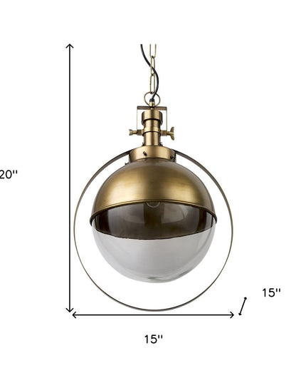 Gold Metal Sphere Pendant Hanging Light