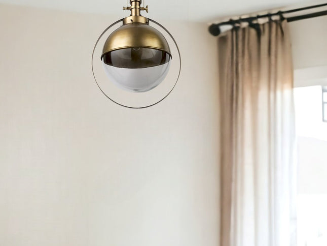 Gold Metal Sphere Pendant Hanging Light
