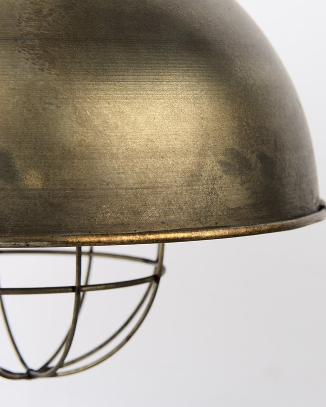 Distressed Bronze Metal Dome Hanging Light