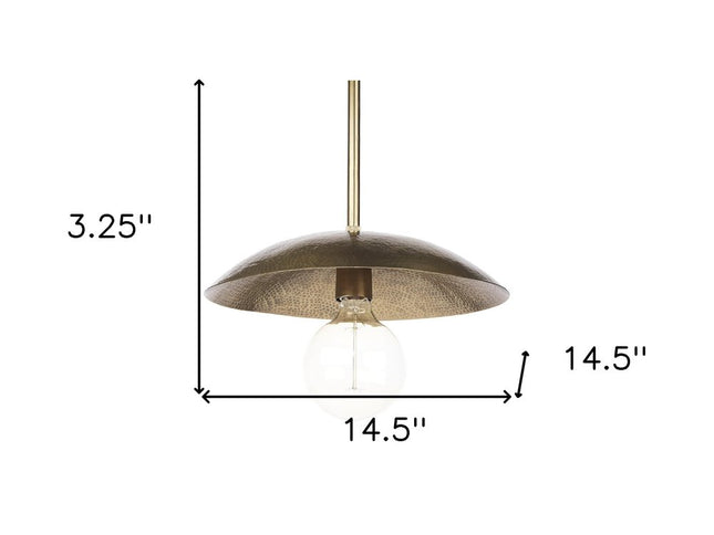 Hammered Gold Metal Hanging Pendant Light