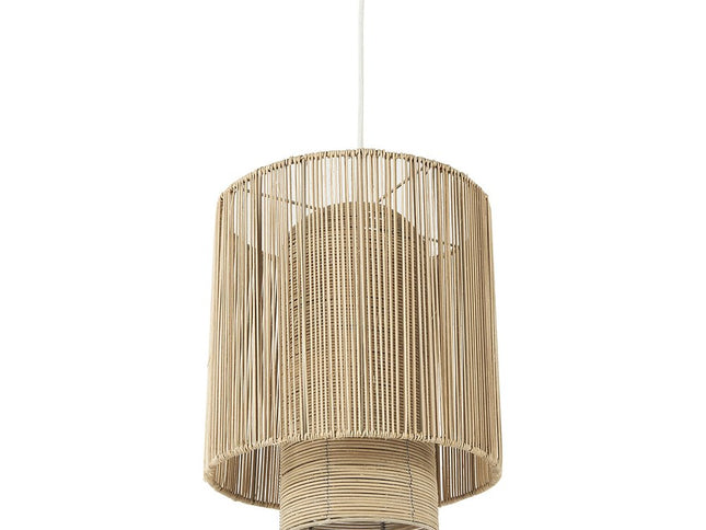 Natural Cane Cylindrical Hanging Pendant Light