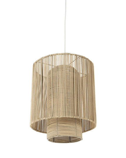 Natural Cane Cylindrical Hanging Pendant Light
