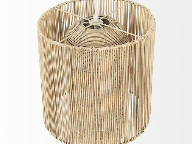 Natural Cane Cylindrical Hanging Pendant Light