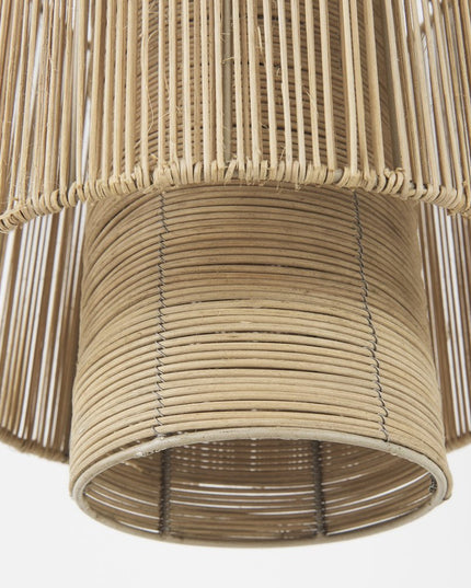 Natural Cane Cylindrical Hanging Pendant Light