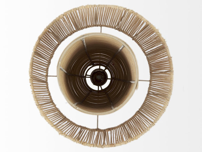 Natural Cane Cylindrical Hanging Pendant Light