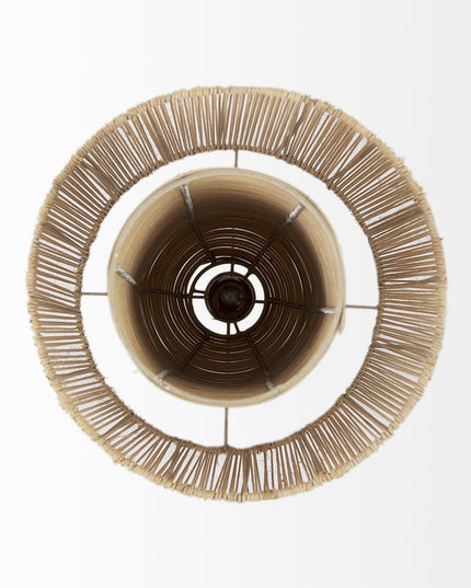 Natural Cane Cylindrical Hanging Pendant Light