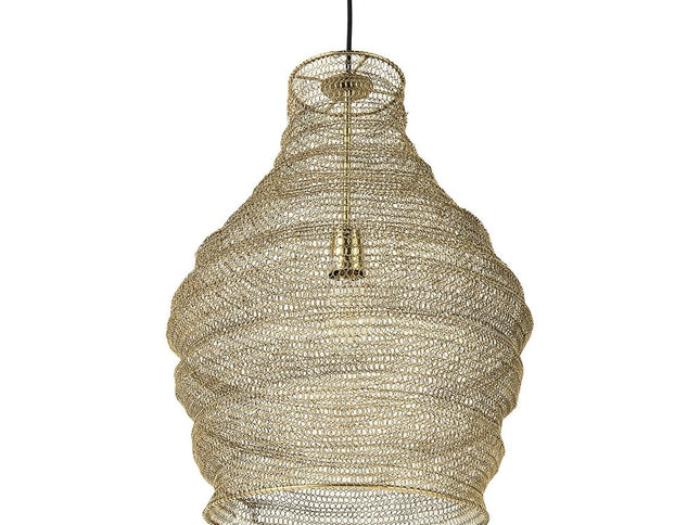 Gold Metal Wire Mesh Hanging Pendant Light