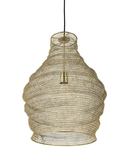 Gold Metal Wire Mesh Hanging Pendant Light