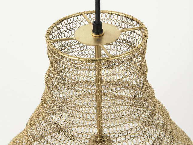 Gold Metal Wire Mesh Hanging Pendant Light
