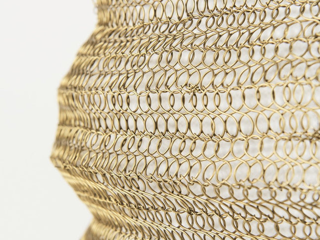 Gold Metal Wire Mesh Hanging Pendant Light