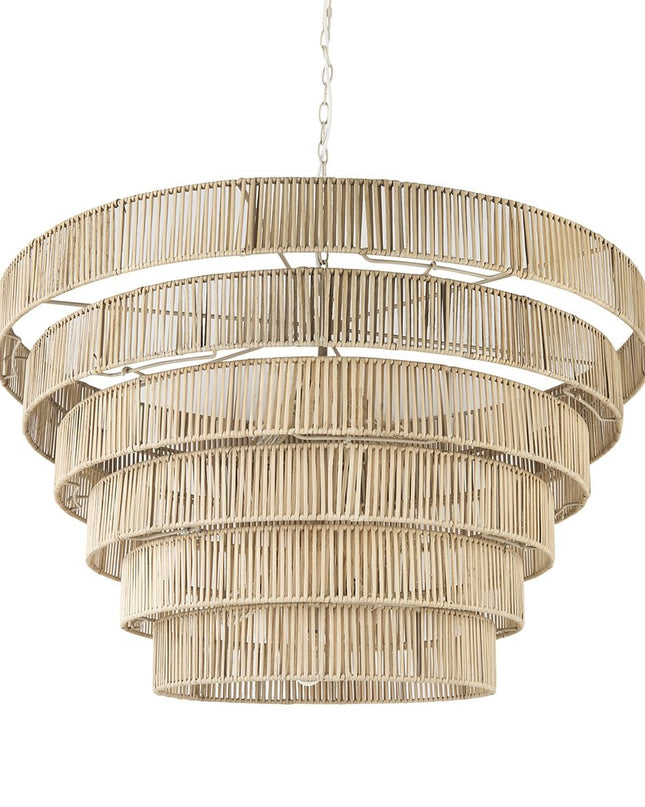 Light Brown Six Tier Hanging Chandelier