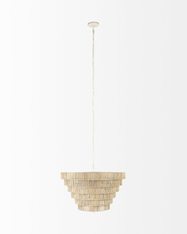Light Brown Six Tier Hanging Chandelier