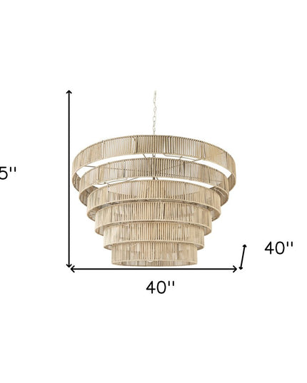 Light Brown Six Tier Hanging Chandelier