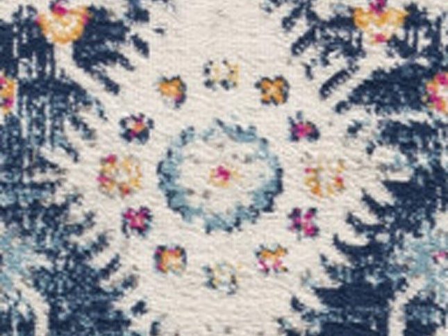 9' X 13' Navy Traditional Decorative Area Rug