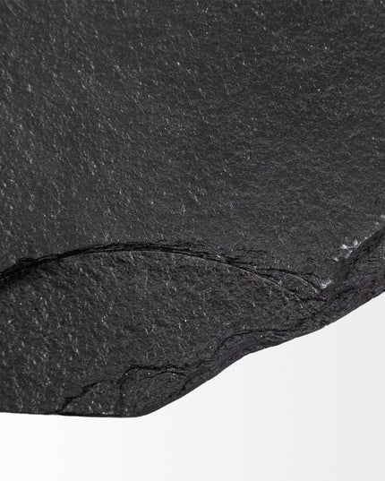 33" Black Wood and Metal Round Pedestal Coffee Table