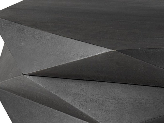 48" Black Wood Octagon Solid Coffee Table