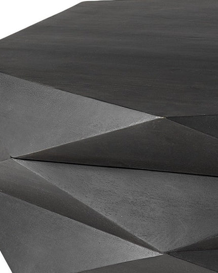 48" Black Wood Octagon Solid Coffee Table