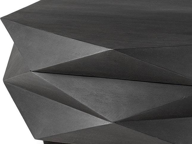 48" Black Wood Octagon Solid Coffee Table