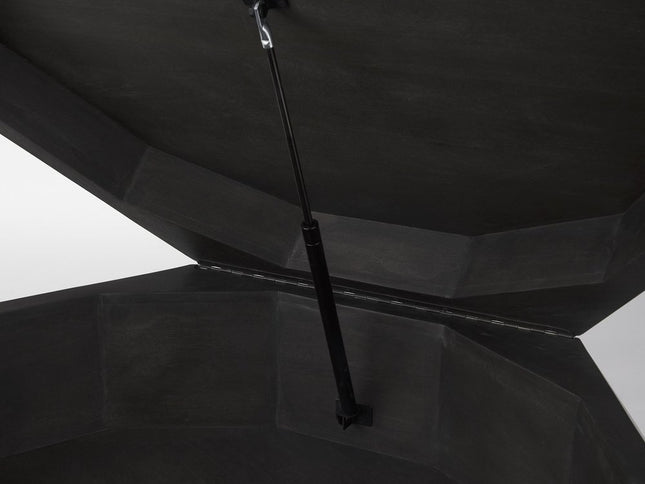 48" Black Wood Octagon Solid Coffee Table