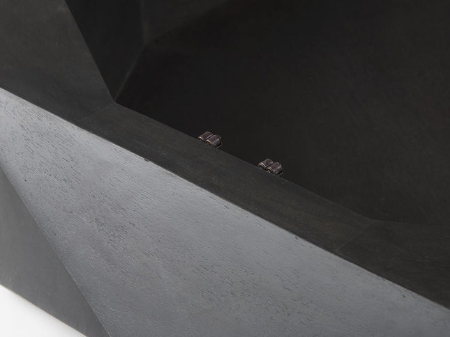 48" Black Wood Octagon Solid Coffee Table